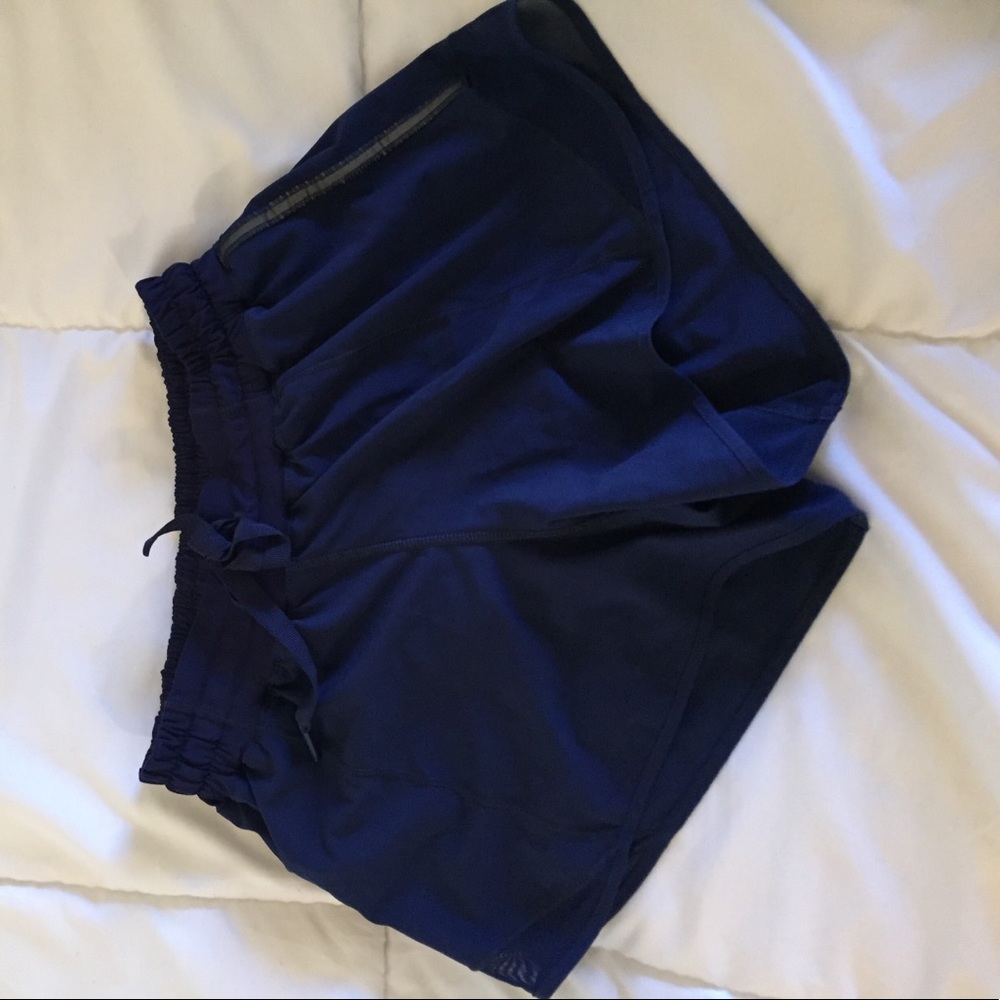 Blue Lululemon running shorts